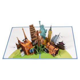 3D Three-dimensional Travel Card Handmade Card Paper Carving