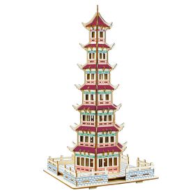 Leifeng Tower Three-dimensional Jigsaw Decorations  Wooden