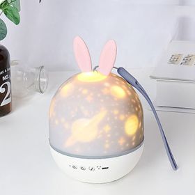 Rabbit Projector Lamp Music Remote Control Rotating Starry Sky Light Creative Bedroom