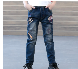 Boys' Jeans Spring And Autumn Models New Pants, Big Children's Spring Models, Boys Trendy, Children's Clothing Casual Pants Trendy