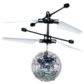 Colorful induction aircraft crystal ball suspension light electric toy