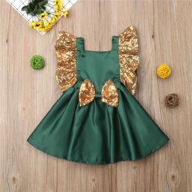 Green sequin princess dress