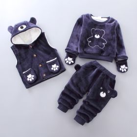 Children's clothing plus velvet thick three-piece suit