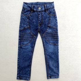 Kids Jeans Crumpled Boys Casual Boys Solid Color Jeans