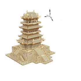 3D Wooden Jigsaw Puzzle Toy Of Ancient Building Model