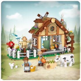 Small Particle Assembly Block Toy Autumn House Ranch Mini Assembly Model