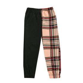 Girls Fashion Colorblock Plaid Casual Pants