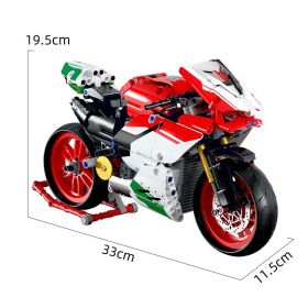 Tabletop Decoration Assembly Building Blocks Model Boy Toy Motorcycle