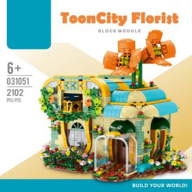 Flower Shop Fruit Shop Love Villa Small Particle Children Patchwork Building Blocks Toy Model