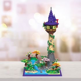 Assembled Micro Drill Small Particles Dream Tower Castle Building Model