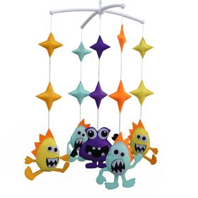 Colorful Cartoon Monster Baby Musical Crib Toys Halloween Decor Nursery Room Crib Mobile