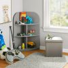 3 tier corner bookcase; gray