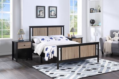 Connelly Reversible Panel Full Bed Black/Vintage Walnut