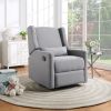 Pronto Swivel Glider Recliner with Pillow&nbsp;Rich Gray Fabric