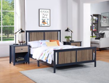 Connelly Full Bed Midnight Blue/Vintage Walnut