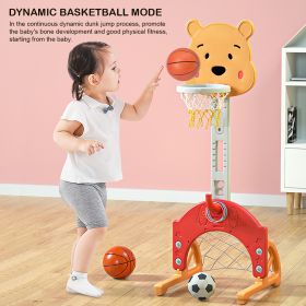 Kids Toddler Basketball Stand Adjustable Height; 3-in-1 Indoor Activity Center