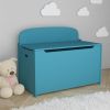 Kids Wooden Toy Box/Bench with Safety Hinged Lid (Teal)