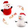 (Do Not Sell on Amazon) Santa Plush Snowman Plush Toy Reversible Christmas Santa Claus Double Side Stuffed Plushie Soft Doll New Year Birthday Gift fo