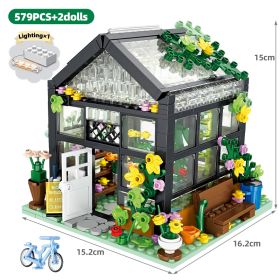 Street View Building Florist Coffee Shop Granular Pieced Blocks Toys