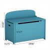 Kids Wooden Toy Box/Bench with Safety Hinged Lid (Teal)