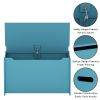 Kids Wooden Toy Box/Bench with Safety Hinged Lid (Teal)