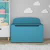Kids Wooden Toy Box/Bench with Safety Hinged Lid (Teal)