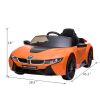 12V Electric Kids Ride-On Car Toy with Remote Control Music Horn Lights Suspension Wheels - orange