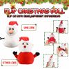 (Do Not Sell on Amazon) Santa Plush Snowman Plush Toy Reversible Christmas Santa Claus Double Side Stuffed Plushie Soft Doll New Year Birthday Gift fo