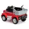 12V Kids Battery Electric Ride On Car Toy; Optimus Prime Truck with Remote Control; Transformers Die-Cast Vehicle W/ Music; Rear Loader; Red