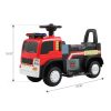 Kids Electric Ride on Fire Truck 6V Battery Powered Fire Fighting Truck with LED Lights; Music and Horn; Red+Black