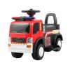 Kids Electric Ride on Fire Truck 6V Battery Powered Fire Fighting Truck with LED Lights; Music and Horn; Red+Black