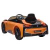 12V Electric Kids Ride-On Car Toy with Remote Control Music Horn Lights Suspension Wheels - orange