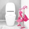 Bosonshop Kid's 3 in 1 Potty Training Toilet Seat with Adjustable Ladder, Pink