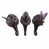 3pcs Simulated Dinosaur Fossils Hooks Simulation Skeleton Resin Wall Hangers Coat Hooks Key Hooks,Transparent Purple