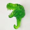 3pcs Simulated Dinosaur Skeleton Hooks Simulation Fossils Resin Wall Hangers Coat Hooks Utility Hooks,Transparent Green