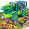 Dinosaur Truck Toys For Kids 3-5 Years; Tyrannosaurus Transport Car Carrier Truck With 8 Dino Figures; Activity Play Mat; Dinosaur Eggs; Capture Juras