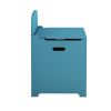 Kids Wooden Toy Box/Bench with Safety Hinged Lid (Teal)