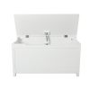 Kids Wooden Toy Box/Bench with Safety Hinged Lid for Ages 3+(White)