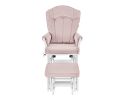 Victoria Glider and Ottoman White Wood and Pink Fabric