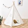 Kids Tent Natural Cotton Canvas Stable Framework Indoor Outdoor Safe Playing House Toys for Boy Girl