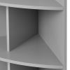 3 tier corner bookcase; gray