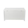 Kids Wooden Toy Box/Bench with Safety Hinged Lid for Ages 3+(White)