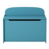 Kids Wooden Toy Box/Bench with Safety Hinged Lid (Teal)