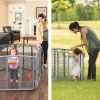 Versatile Play Space Adjustable Freestanding Playard; 6-Panels; Cool Gray