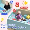 Soft Foam Ball Pit for Toddlers Crawling; 59 x 43 inch Indoor Toy Kids Ball Pool Playpen; Foldable & Portable Easy Clean Babies Soft Ball Pool; Balls