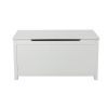 Kids Wooden Toy Box/Bench with Safety Hinged Lid for Ages 3+(White)