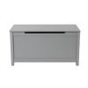 Kids Wooden Toy Box/Bench with Safety Hinged Lid for Ages 3+(Gray)