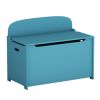 Kids Wooden Toy Box/Bench with Safety Hinged Lid (Teal)