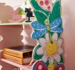 Kids Funnel Olivia the Fairy Girls Hand Painted 3 Tier Flower Bookcase with Drawers