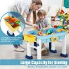 6 in 1 Kids Activity Table Set w/ Chair Toddler Luggage Building Block Table